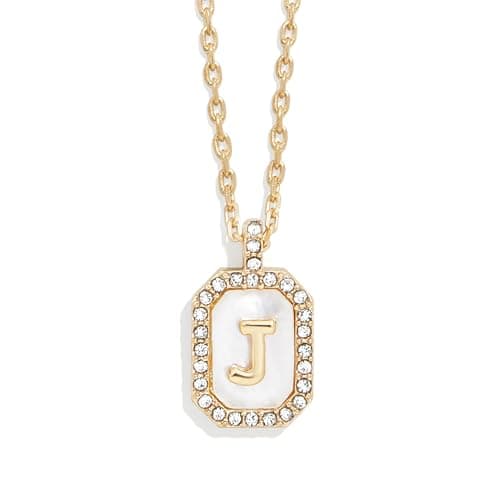 BaubleBar Gold & Mother of Pearl Initial Necklaces