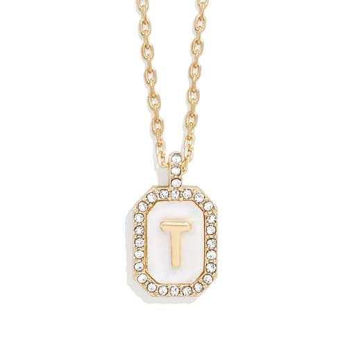 BaubleBar Gold & Mother of Pearl Initial Necklaces