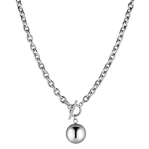 HZMAN Women's Stainless Steel Heart Pendant Multilayer Necklace