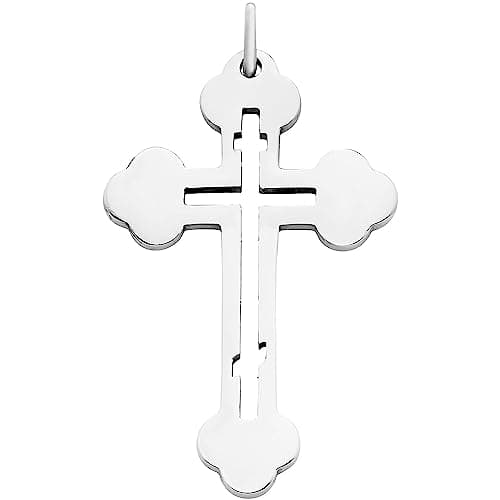 Boston Bay Diamonds Men's Cross Pendant Necklace, 316L Stainless Steel, 24" Curb Chain