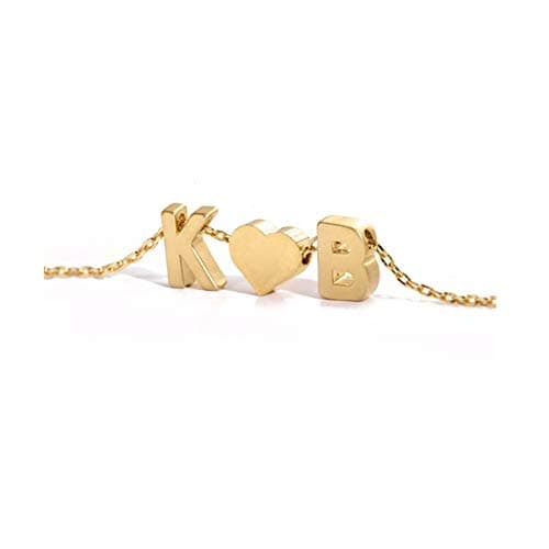 Tiny Gold Heart Initial Necklace - Personalized Mom's Gift for Women