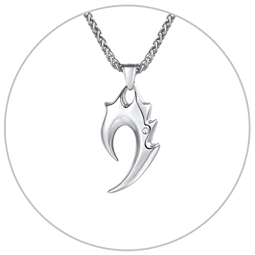 Men's U7 Stainless Steel 18K Gold Plated Arrowhead/Wolf Teeth Pendant Necklace