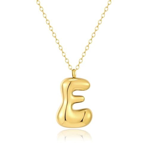 Kainier Colorful Balloon Alphabet Name Pendant 14K Gold Plated Necklaces…