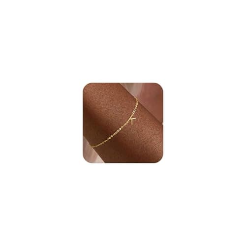 Picuzzy Gold Initial Charm Bracelets for Women