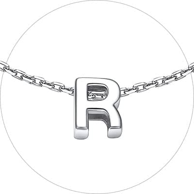 Chic Silver Initial Bracelet 925 Sterling Personalized Jewelry Gifts
