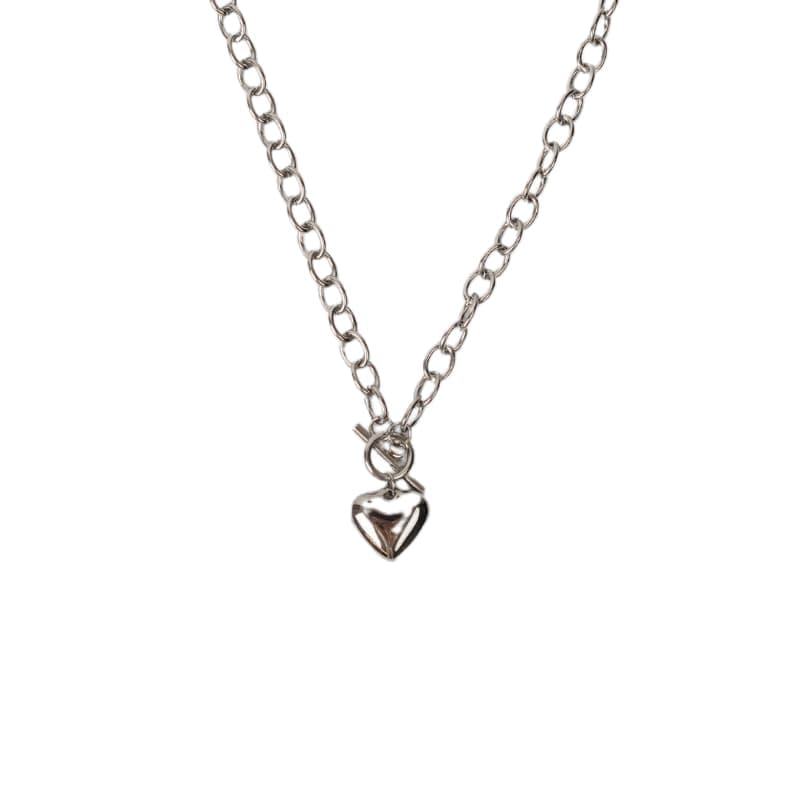 Silver Heart Pendant Necklace for Women; Unique Handmade Jewelry with Gift Box