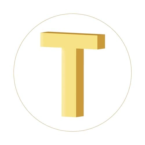 Doubgood 18K Gold Plated Beaded Bracelet with Alphabet Pendant