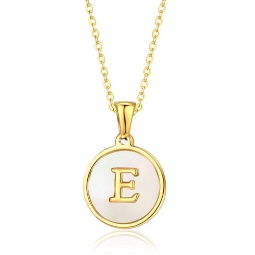 KELMALL Gold Initial Necklace, A-Z Circle Pendant Non-Tarnish Jewelry