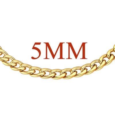 18K Gold or Rose Gold Stainless Steel Heart/Rope/Figaro/Cuban Chain Ankletbracelet, 25-30 CM