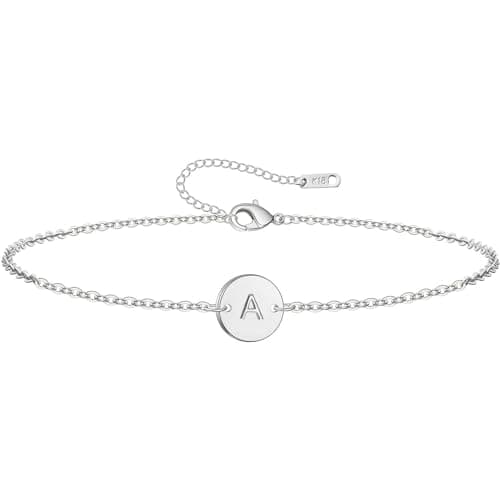 Personalized Stainless Steel Initial Bracelet for Women alphabet charm