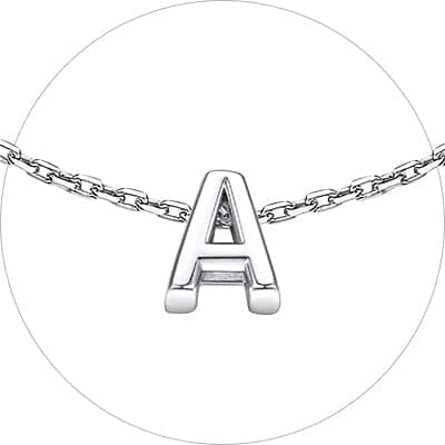 Chic Silver Initial Bracelet 925 Sterling Personalized Jewelry Gifts