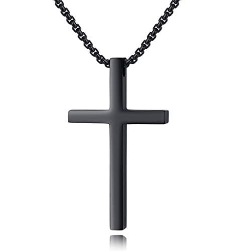 MOMOL 18K Gold Plated Stainless Steel Cross Pendant Necklace for Men and Women