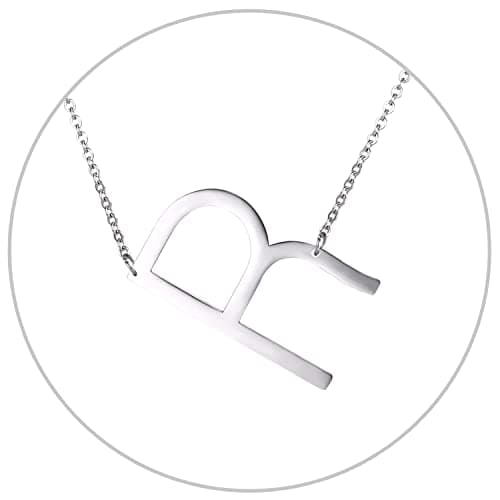 Alphabet A-Z Stainless Steel Choker for Women, Gold Plated CZ Jewelry, Gift Box Packed
