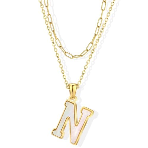 KELMALL Gold Initial Necklace, A-Z Circle Pendant Non-Tarnish Jewelry