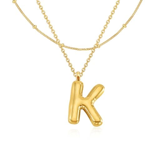GIFT4U 18K Gold Plated Letter Necklace for Women