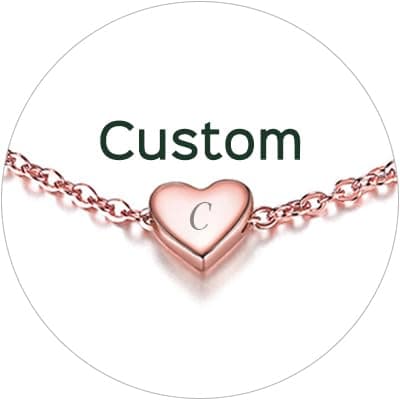 Chic Silver Personalized 925 Sterling Silver Tiny Heart Anklet for Women, Silver/Gold/Rose Gold (With Gift Box)