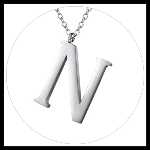 PROSTEEL Women's Trendy Gold Plated Black 316 Stainless Steel Initial Necklace, Adjustable 20-22"imentierten Mineralwass