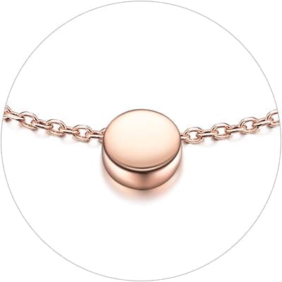 Chic Silver Personalized 925 Sterling Silver Tiny Heart Anklet for Women, Silver/Gold/Rose Gold (With Gift Box)