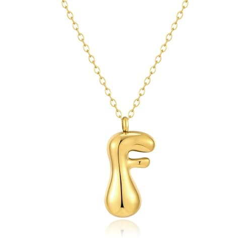 Kainier Colorful Balloon Alphabet Name Pendant 14K Gold Plated Necklaces…