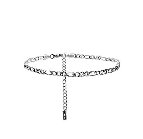 Fashion 21 Stainless Steel Cuban Rope Chain Anklet for Women Adjustable Waterproof Beach Fashion