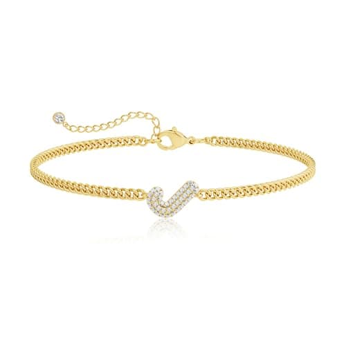 Glowing Gold Moodear Bracelets for Women - Adjustable 14K Gold Plated CZ Bubbles Cubano