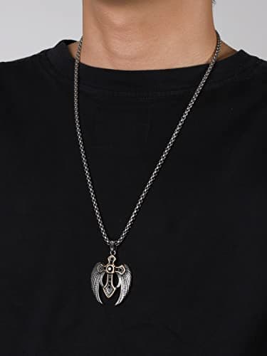 HAQUIL Stainless Steel Cross Necklace, Box Chain, Gifts for Him and Her