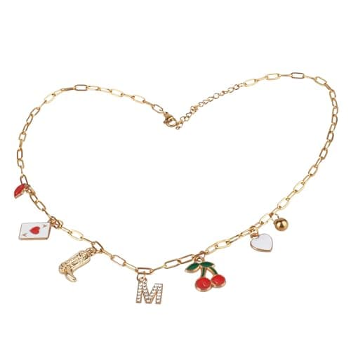 JokZan Women's Beach Charm A-Z Gold Charms Choker Necklace Personalized for Her