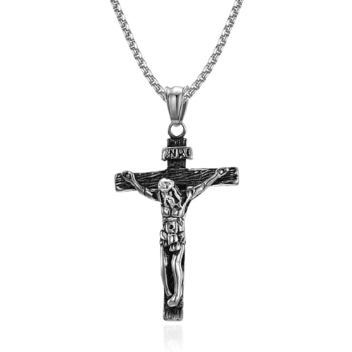 Inspirational 316 Stainless Steel Cross Necklace for Men