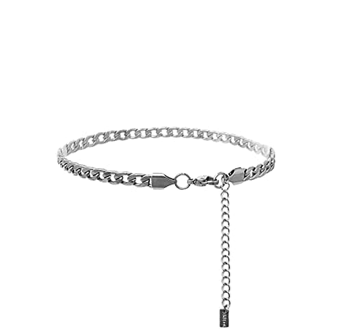 Fashion 21 Stainless Steel Cuban Rope Chain Anklet for Women Adjustable Waterproof Beach Fashion