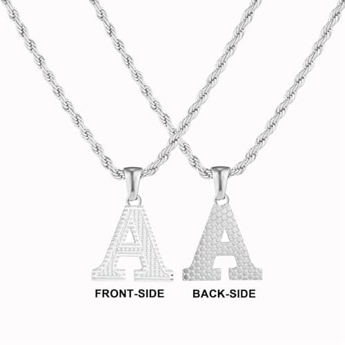 Yipima 18K Gold Tone Stainless Steel Gothic 26 Letter Pendant Necklace