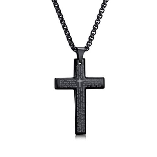 MOMOL 18K Gold Plated Stainless Steel Cross Pendant Necklace for Men and Women