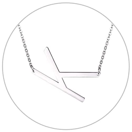 Alphabet A-Z Stainless Steel Choker for Women, Gold Plated CZ Jewelry, Gift Box Packed