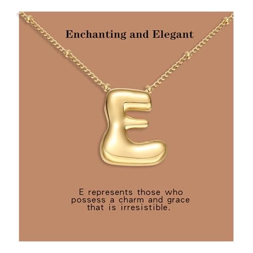 VOJO Gold Plated Balloon Letter Pendant Necklace for Women