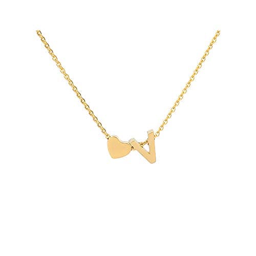 Tiny Gold Heart Initial Necklace - Personalized Mom's Gift for Women