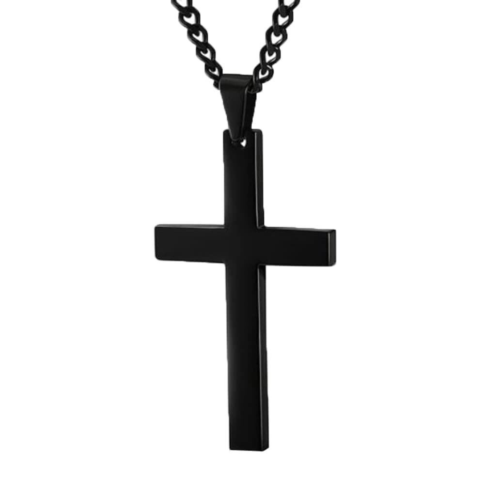 Bluelans 316L Stainless Steel Cross Pendant Necklace | Silver/Gold/Black_chain Easter Birthday Christmas Thanksgiving Va