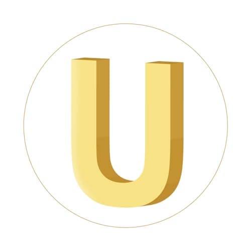 Doubgood 18K Gold Plated Beaded Bracelet with Alphabet Pendant