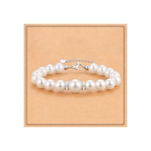 Trendy Gold Plated Pearl Initial Bracelets for Women
