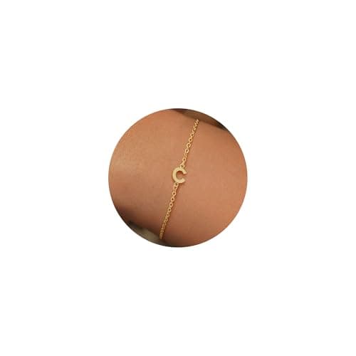 Turandoss Gold Plated Initial Bracelets for Women Trendy Jewelry Gifts