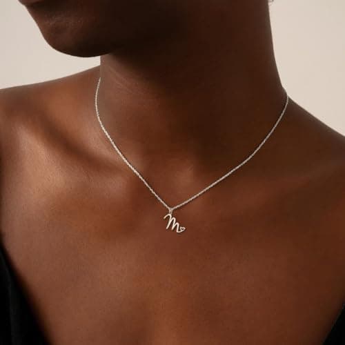 CAROVO Dainty 14K Gold/Silver Monogram Initial Choker Necklace