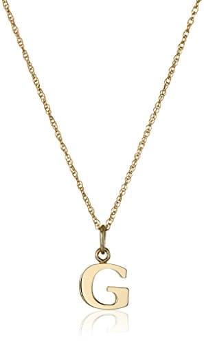 Amazon Essentials 14k Gold-Filled Letter Charm Pendant Necklace