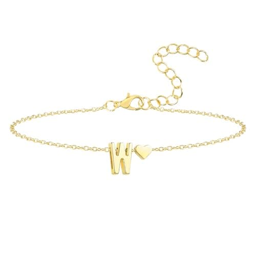 Seaield Women's 14K Gold Plated Personalized Initial Bracelet Trendy Gift
