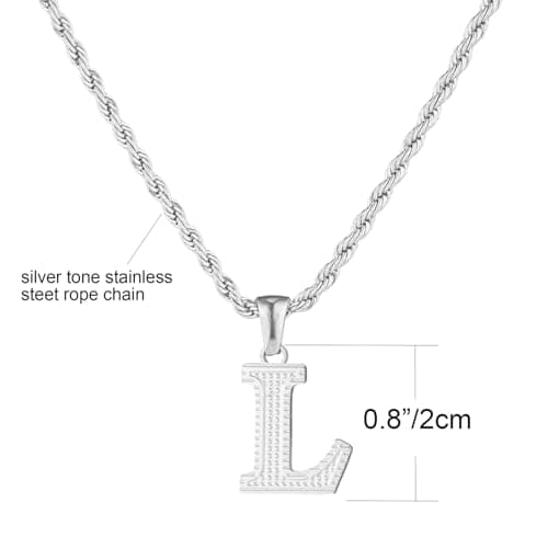 Yipima 18K Gold Tone Stainless Steel Gothic 26 Letter Pendant Necklace