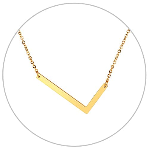 Alphabet A-Z Stainless Steel Choker for Women, Gold Plated CZ Jewelry, Gift Box Packed