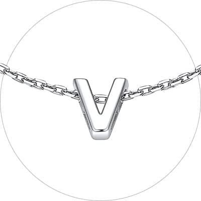 Chic Silver Initial Bracelet 925 Sterling Personalized Jewelry Gifts