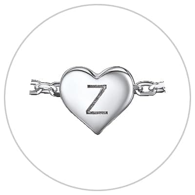 Silvora 18K White Gold Plated Initial Heart Letter Bracelet for Women