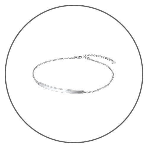 ChainsPro Women's S925 Sterling Silver Adjustable Heart/Moon/Handcuff Anklet, Summer Jewelry Gift Box