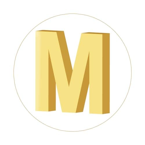 Doubgood 18K Gold Plated Beaded Bracelet with Alphabet Pendant