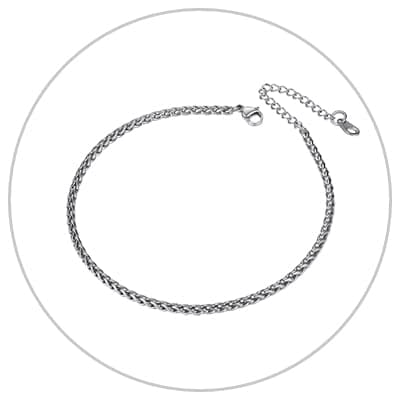 Richsteel Women's Wheat Chain Anklets, Cuban/Figaro/Spiga, 18K Gold Plated, Beach Waterproof