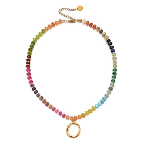 PDOUSELF Boho Personalized Beaded Initial Choker Necklace for Women Summer Beach