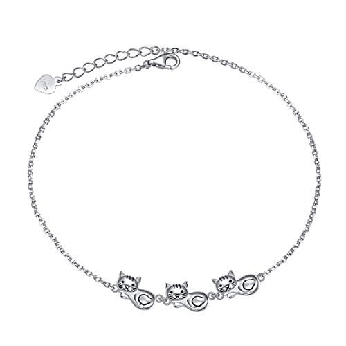 S925 Sterling Silver Evil Eye Starfish Heart Anklet for Women